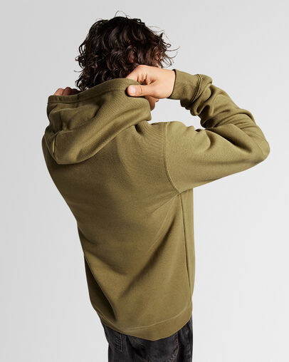 Olive Converse Go-To Embroidered Star Chevron Standard-Fit Fleece Men Hoodie Canada | C-94152379