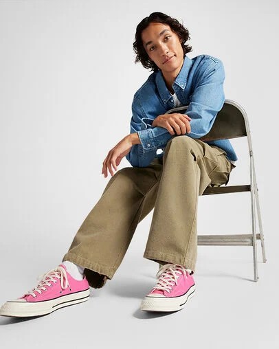 Pink / Black Converse Chuck 70 Men Canvas Shoes Canada | C-21347599