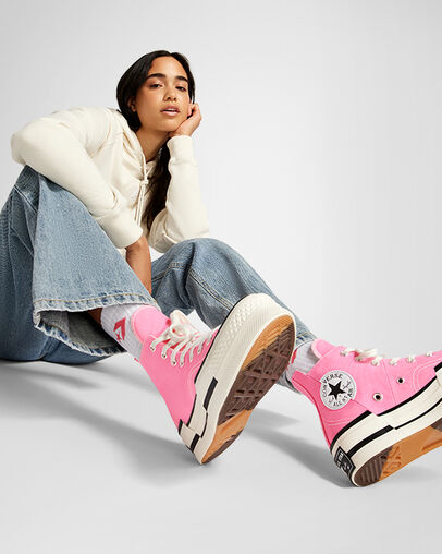 Pink / Black Converse Chuck 70 Plus Women Sneakers Canada | C-12389549