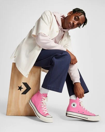 Pink / Black Converse Chuck 70 Women Canvas Shoes Canada | C-84726139