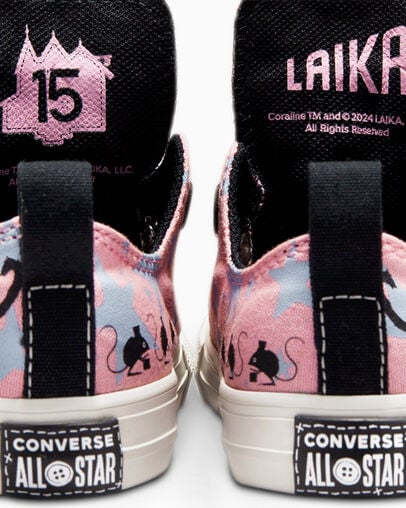 Pink / Black Converse Converse x Coraline Chuck Taylor All Star Kids' Sneakers Canada | C-50648919