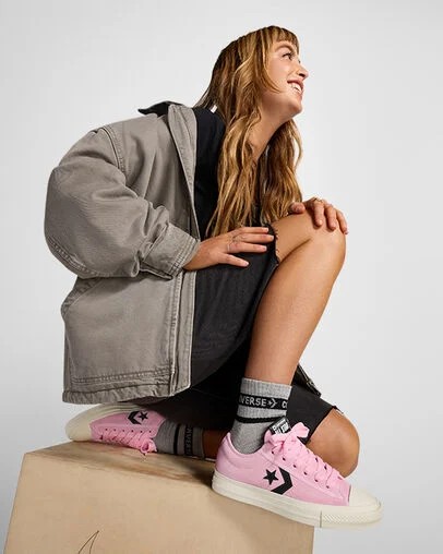 Pink / Grey Converse Star Player 76 Women Sneakers Canada | C-20489679