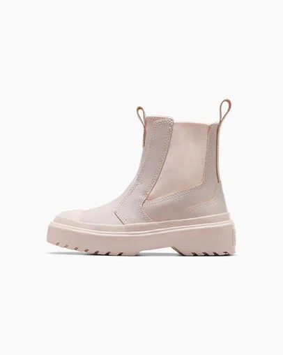 Pink / Pink Converse Chuck Taylor All Star Lugged Leather Kids' Boots Canada | C-58601429
