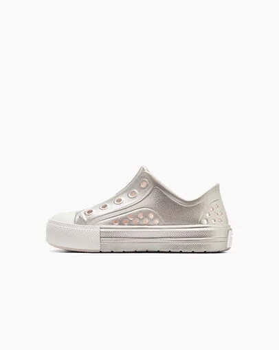 Pink / Silver / White Converse Chuck Taylor All Star Play Lite CX Metallic Kids' Sneakers Canada | C-57841069