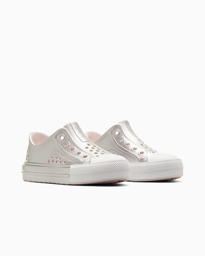 Pink / Silver / White Converse Chuck Taylor All Star Play Lite CX Metallic Kids' Sneakers Canada | C-57841069