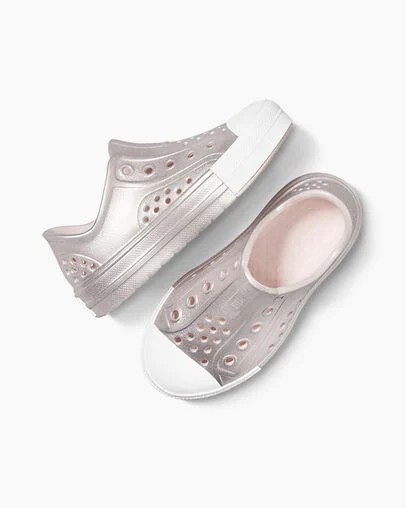 Pink / Silver / White Converse Chuck Taylor All Star Play Lite CX Metallic Kids' Sneakers Canada | C-57841069