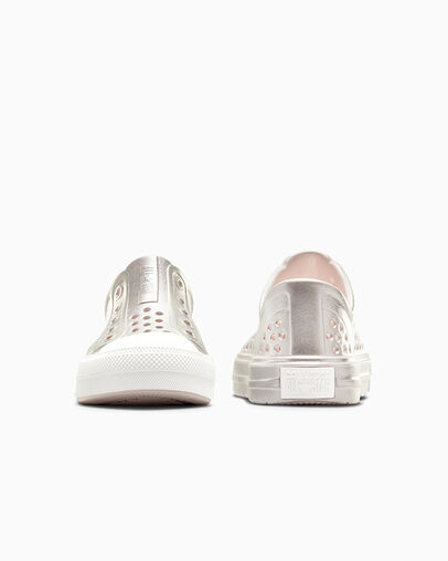 Pink / Silver / White Converse Chuck Taylor All Star Play Lite CX Metallic Kids' Sneakers Canada | C-57841069
