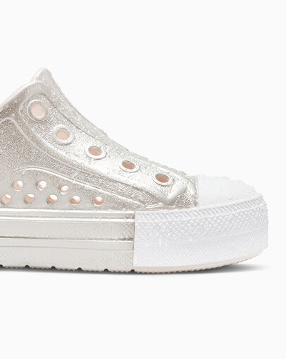 Pink / Silver / White Converse Chuck Taylor All Star Play Lite CX Metallic Kids' Sneakers Canada | C-57841069