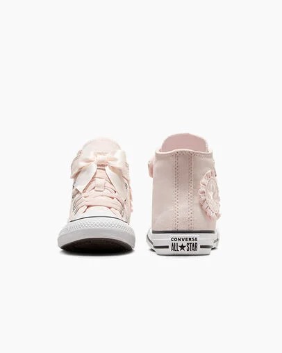 Pink / White Converse Chuck Taylor All Star Ruffles & Bows Easy-On Kids' Sneakers Canada | C-85392419