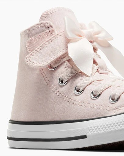 Pink / White Converse Chuck Taylor All Star Ruffles & Bows Easy-On Kids' Sneakers Canada | C-85392419