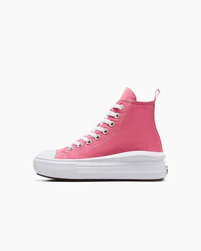 Pink / White / Black Converse Chuck Taylor All Star Move Platform Kids' Canvas Shoes Canada | C-26537919