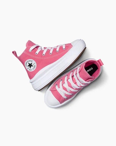 Pink / White / Black Converse Chuck Taylor All Star Move Color Pop Kids' Platform Shoes Canada | C-98047239