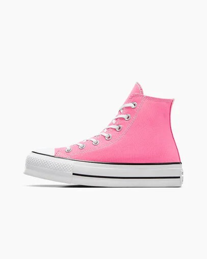 Pink / White / Black Converse Chuck Taylor All Star Lift Platform Women Canvas Shoes Canada | C-42096159