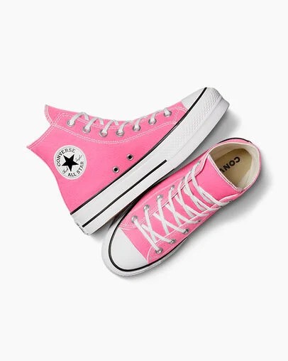Pink / White / Black Converse Chuck Taylor All Star Lift Platform Women Canvas Shoes Canada | C-42096159
