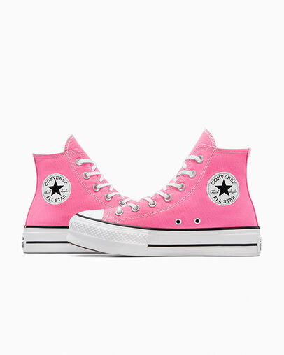 Pink / White / Black Converse Chuck Taylor All Star Lift Platform Women Canvas Shoes Canada | C-42096159