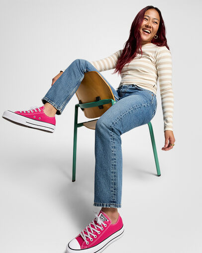 Pink / White / Black Converse Chuck Taylor All Star Lift Platform Women Canvas Shoes Canada | C-02783569