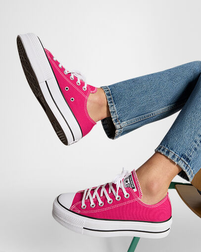 Pink / White / Black Converse Chuck Taylor All Star Lift Platform Women Canvas Shoes Canada | C-02783569
