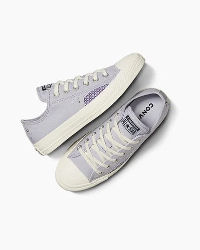 Purple Blue Grey Converse Chuck Taylor All Star Pearls & Studs Women Sneakers Canada | C-46398579