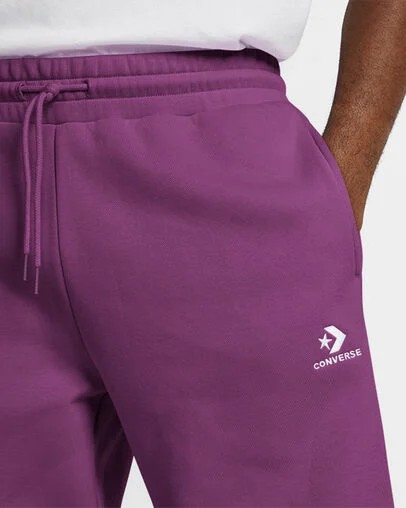Purple Converse Go-To Embroidered Star Chevron Standard-Fit Men Sweatpants Canada | C-54683099
