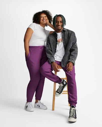 Purple Converse Go-To Embroidered Star Chevron Standard-Fit Men Sweatpants Canada | C-54683099