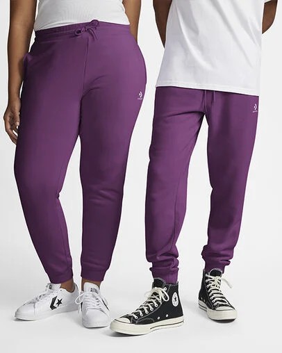 Purple Converse Go-To Embroidered Star Chevron Standard-Fit Men Sweatpants Canada | C-54683099