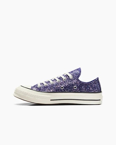 Purple / Black Converse Chuck 70 Glitter Women Sneakers Canada | C-07395619