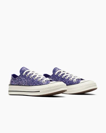 Purple / Black Converse Chuck 70 Glitter Women Sneakers Canada | C-07395619