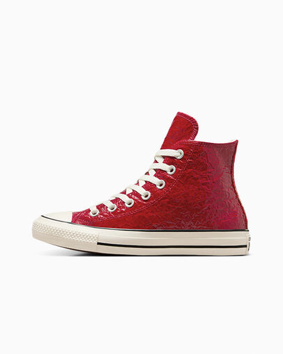 Red Converse Chuck Taylor All Star Crinkled Leather Women Sneakers Canada | C-30418279