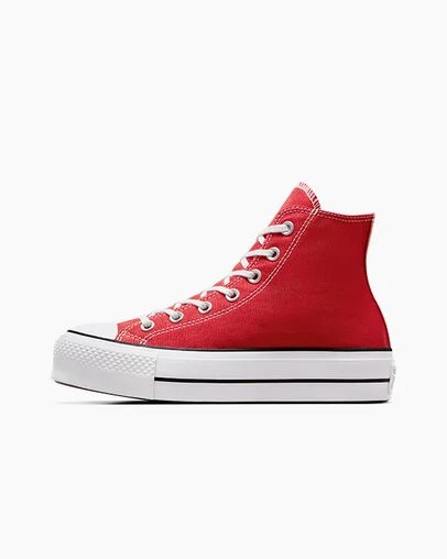 Red / White / Black Converse Chuck Taylor All Star Lift Platform Women Canvas Shoes Canada | C-65971049