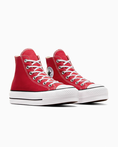 Red / White / Black Converse Chuck Taylor All Star Lift Platform Women Canvas Shoes Canada | C-65971049