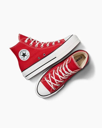 Red / White / Black Converse Chuck Taylor All Star Lift Platform Women Canvas Shoes Canada | C-65971049