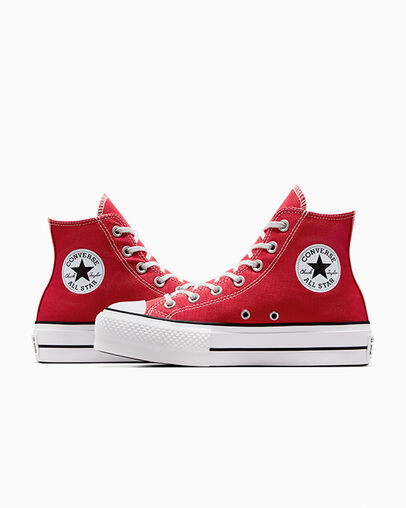 Red / White / Black Converse Chuck Taylor All Star Lift Platform Women Canvas Shoes Canada | C-65971049