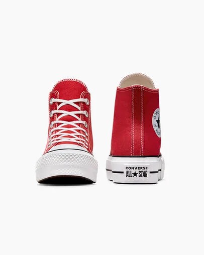 Red / White / Black Converse Chuck Taylor All Star Lift Platform Women Canvas Shoes Canada | C-65971049