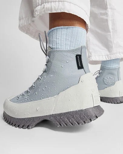 Silver / Grey Converse Chuck Taylor All Star Lugged 2.0 Platform Leather Women Boots Canada | C-53480199