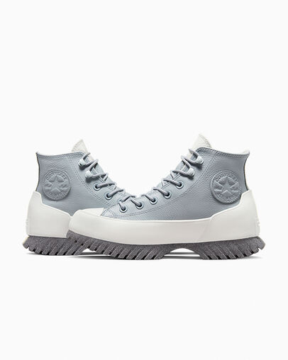 Silver / Grey Converse Chuck Taylor All Star Lugged 2.0 Platform Leather Women Boots Canada | C-53480199