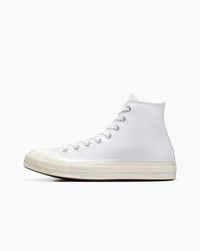 White Converse Chuck 70 Leather Men Sneakers Canada | C-49276819