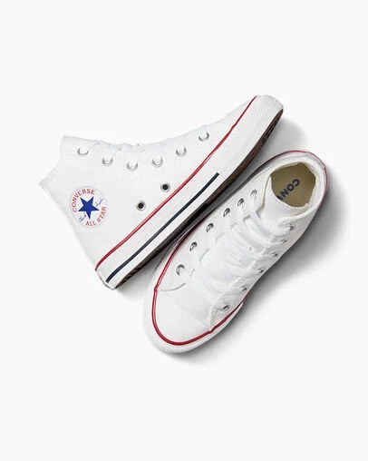 White Converse Chuck Taylor All Star Classic Kids' Sneakers Canada | C-10849379