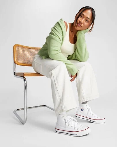 White Converse Chuck Taylor All Star Kids' Canvas Shoes Canada | C-23641789