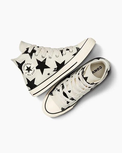 White Converse Chuck Taylor All Star Large Stars Women Sneakers Canada | C-12367589