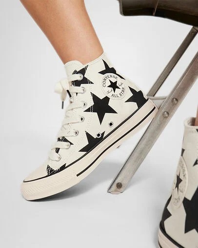 White Converse Chuck Taylor All Star Large Stars Women Sneakers Canada | C-12367589