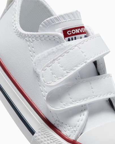 White Converse Chuck Taylor All Star Leather Kids' Sneakers Canada | C-23815799