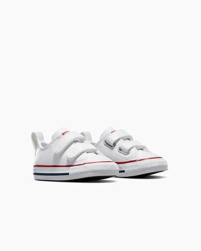White Converse Chuck Taylor All Star Leather Kids' Sneakers Canada | C-23815799