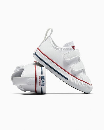 White Converse Chuck Taylor All Star Leather Kids' Sneakers Canada | C-23815799