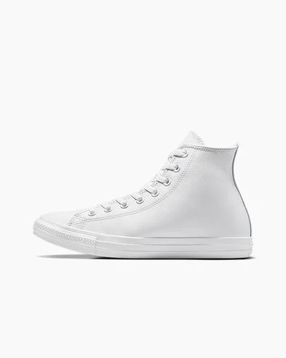 White Converse Chuck Taylor All Star Leather Men Sneakers Canada | C-27518949