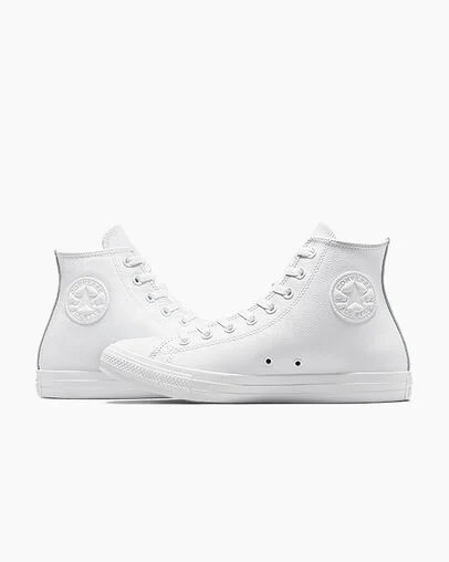 White Converse Chuck Taylor All Star Leather Men Sneakers Canada | C-27518949