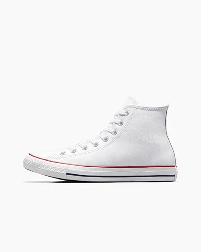 White Converse Chuck Taylor All Star Leather Men Sneakers Canada | C-92375189