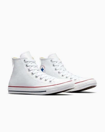 White Converse Chuck Taylor All Star Leather Men Sneakers Canada | C-92375189