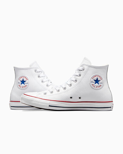 White Converse Chuck Taylor All Star Leather Men Sneakers Canada | C-92375189
