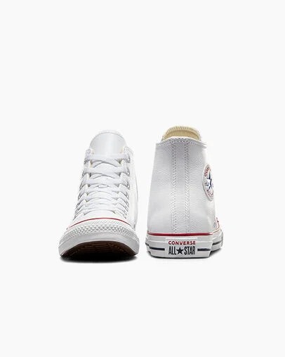 White Converse Chuck Taylor All Star Leather Men Sneakers Canada | C-92375189