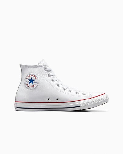 White Converse Chuck Taylor All Star Leather Men Sneakers Canada | C-92375189